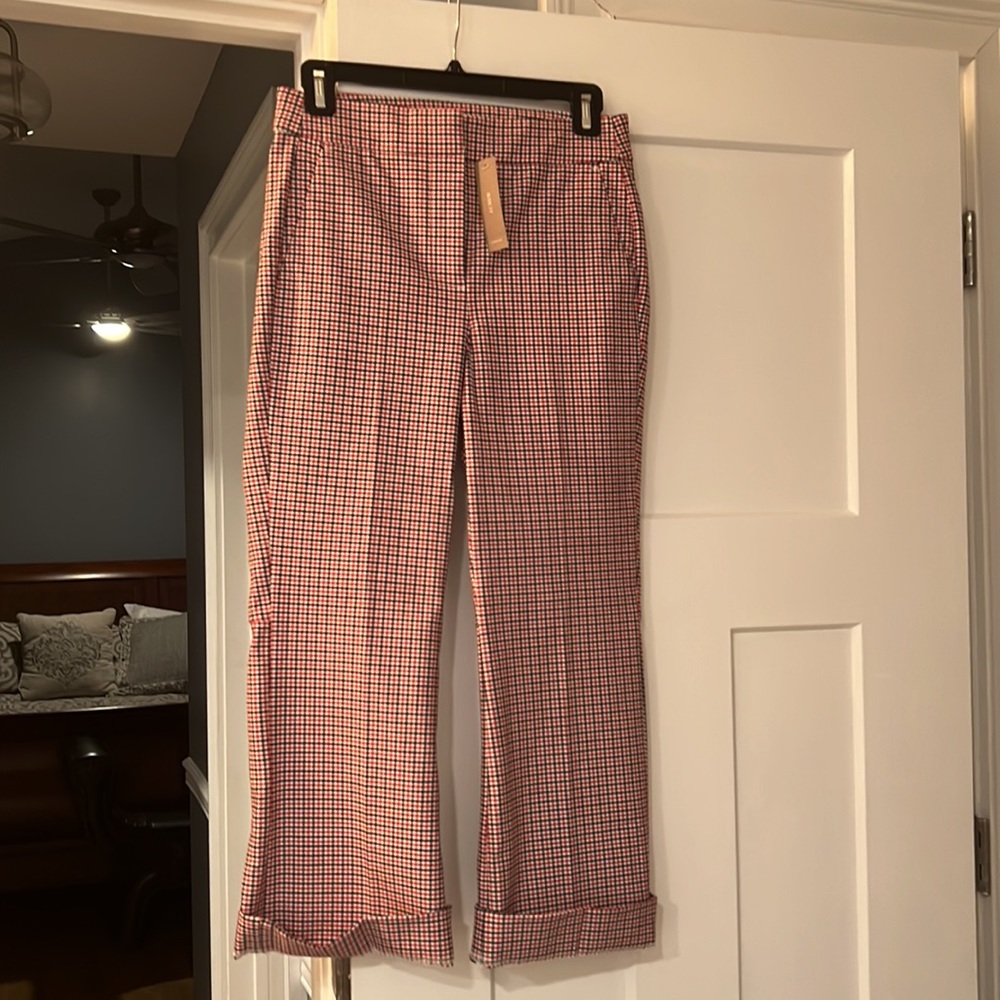 Adorable J Crew checkered red white and navy 👖 - cropped - ❤️ new!